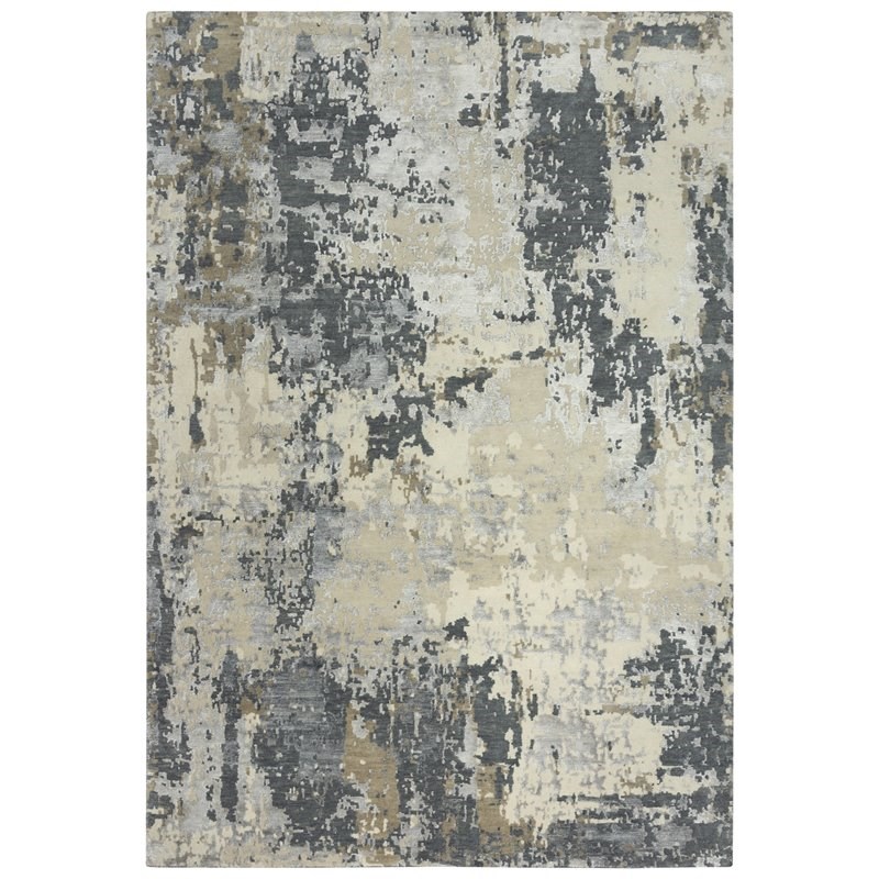 Alora Decor Noble 6' x 9' Abstract Ivory/Gray/Brown/Beige Hand Knot Area Rug