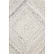 Alora Decor Makalu 8' x 10' Geometric/Solid Ivory /Natural Hand-Tufted Area Rug