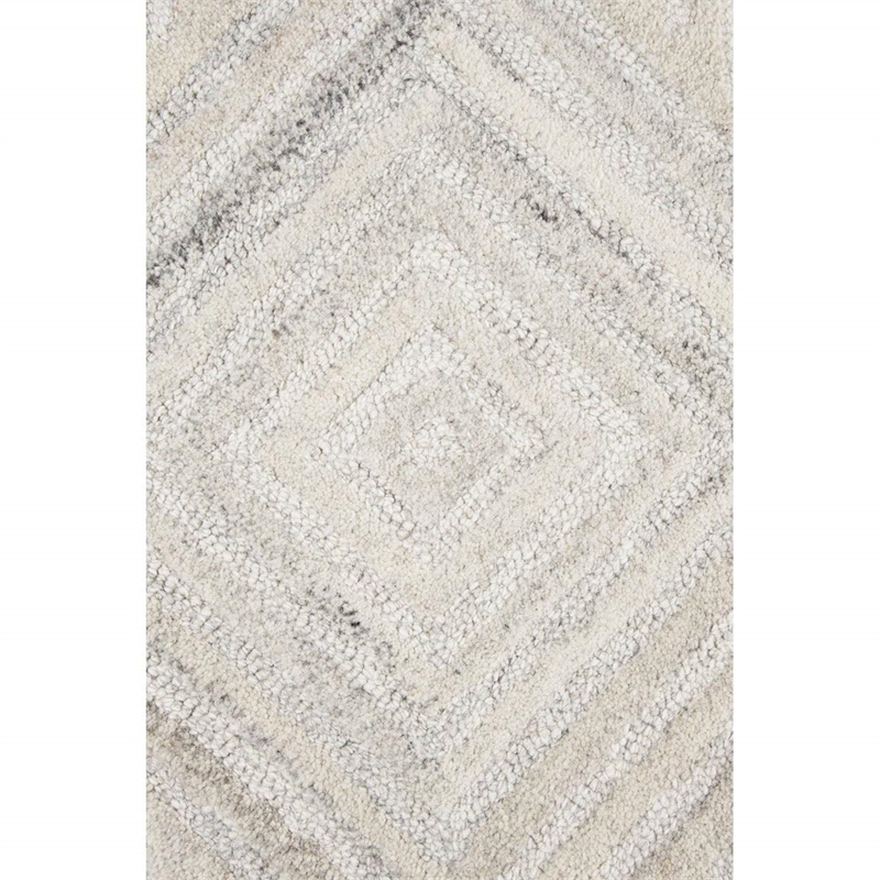 Alora Decor Makalu 5' x 8' Geometric/Solid Ivory /Natural Hand-Tufted Area Rug