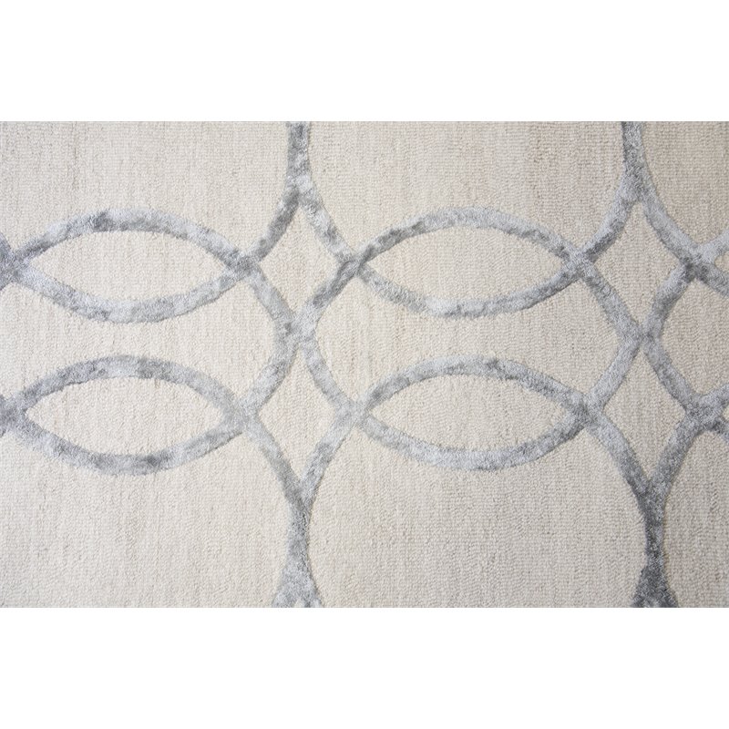 Alora Decor Madison 3' x 5' Geometric Cream/DK.Gray Hand-Tufted Area Rug