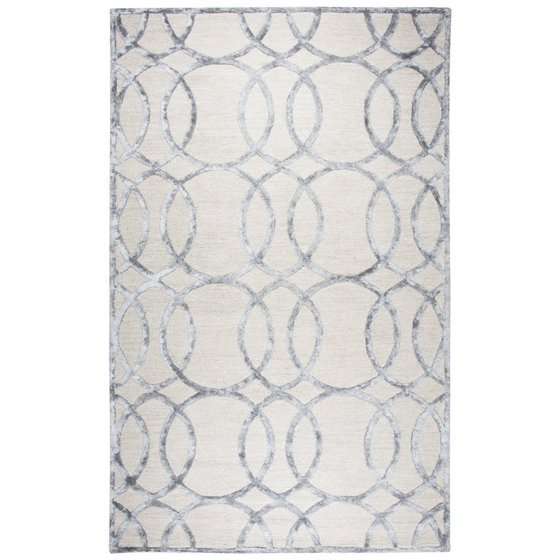 Alora Decor Madison 3' x 5' Geometric Cream/DK.Gray Hand-Tufted Area Rug