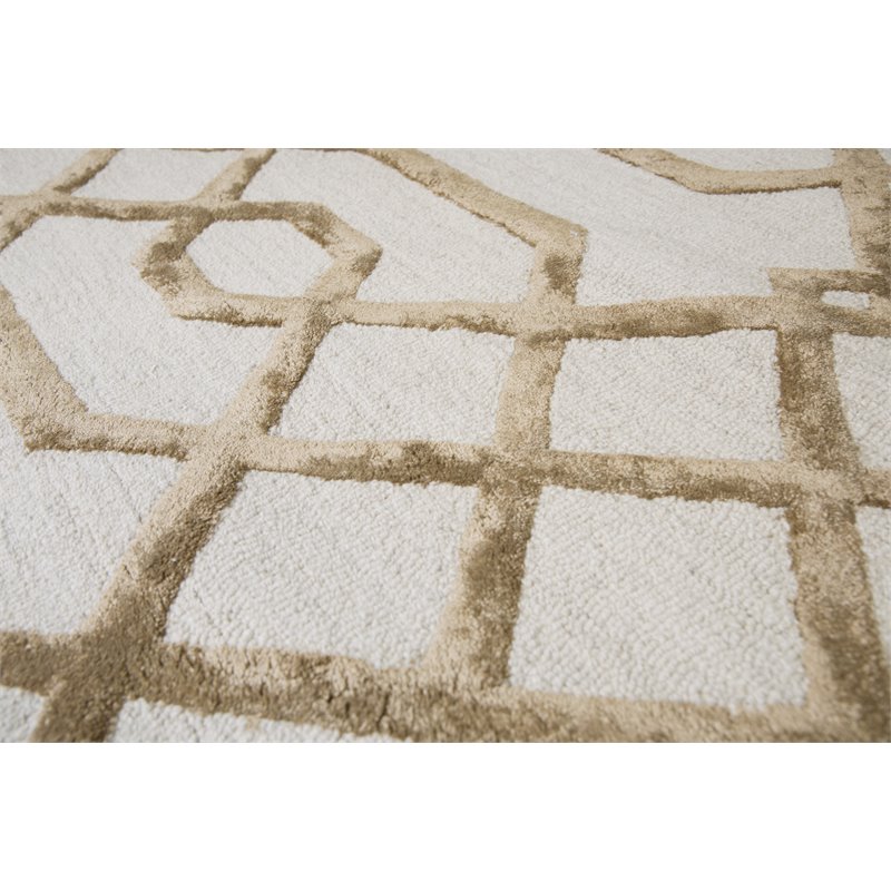 Alora Decor Madison 5' x 8' Trellis Cream/Tan Hand-Tufted Area Rug