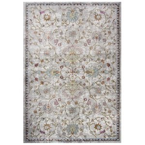 Alora Decor Morocco 3'11&quot x 5'6&quot Vine/Scroll Beige/Cream/Blue/Gold Area Rug