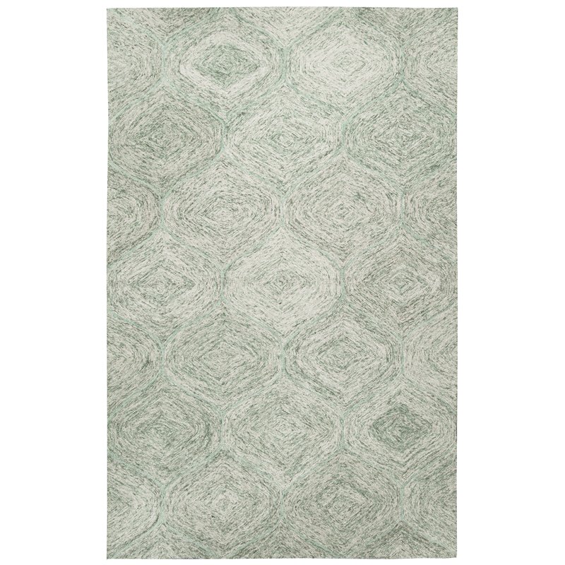 Alora Decor London 3' x 5' Trellis Green/Gray/Rust/Blue Hand-Tufted Area Rug