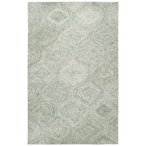 Alora Decor London 5' x 8' Trellis Green/Gray/Rust/Blue Hand-Tufted Area Rug