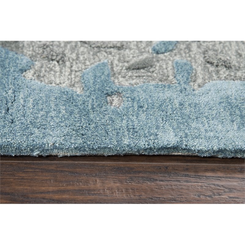 Alora Decor Lapis 5' x 8' Gray/Dk Gray/Teal/Antic Gold/Beige Area Rug