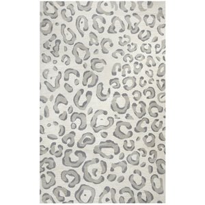 liberty 8' x 10' animal/cheetah gray/ivory hand-tufted area rug