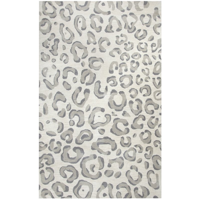 Alora Decor Liberty 5' x 8' Animal/Cheetah Gray/Ivory Hand-Tufted Area Rug