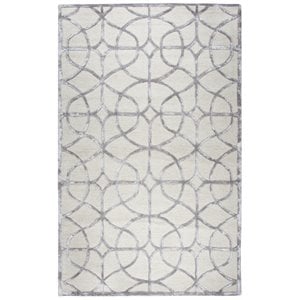 Alora Decor Madison 8' x 10' Trellis Ivory/Silver Hand-Tufted Area Rug