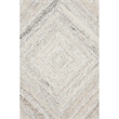 Alora Decor Makalu 3' x 5' Geometric/Solid Ivory/Natural Hand-Tufted Area Rug
