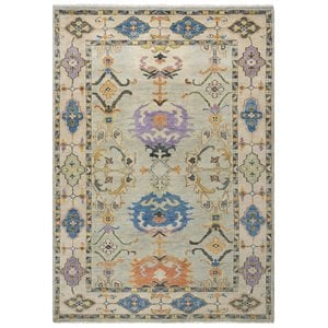 Alora Decor Muse 8' x 10' Gray/Ivory/Gray/Purple/Orange/Blue Hand Knotted Rug