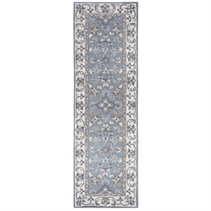 Alora Decor Liberty 2'6&quot x 10' Border Gray/Tan/Ivory Hand-Tufted Area Rug