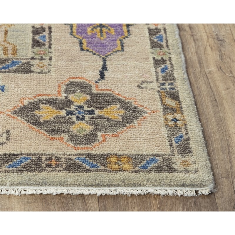 Alora Decor Muse 9' x 12' Gray/Ivory/Gray/Purple/Orange/Blue Hand Knotted Rug