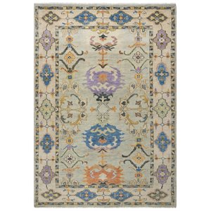 Alora Decor Muse 9' x 12' Gray/Ivory/Gray/Purple/Orange/Blue Hand Knotted Rug