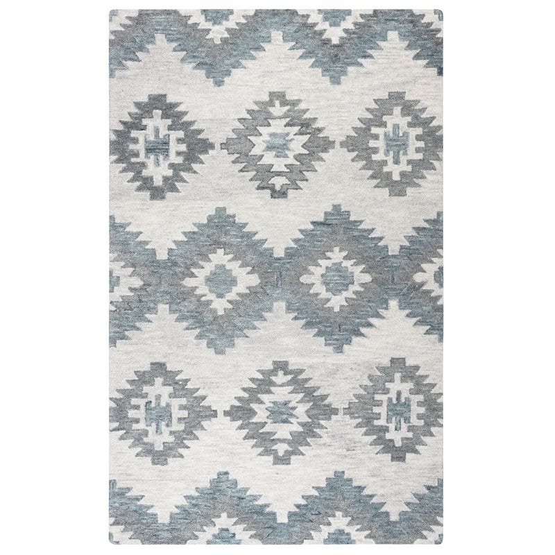 Alora Decor Napoli 8' x 10' Southwestern Motifs Ivory/Ivory Hand-Tufted Area Rug