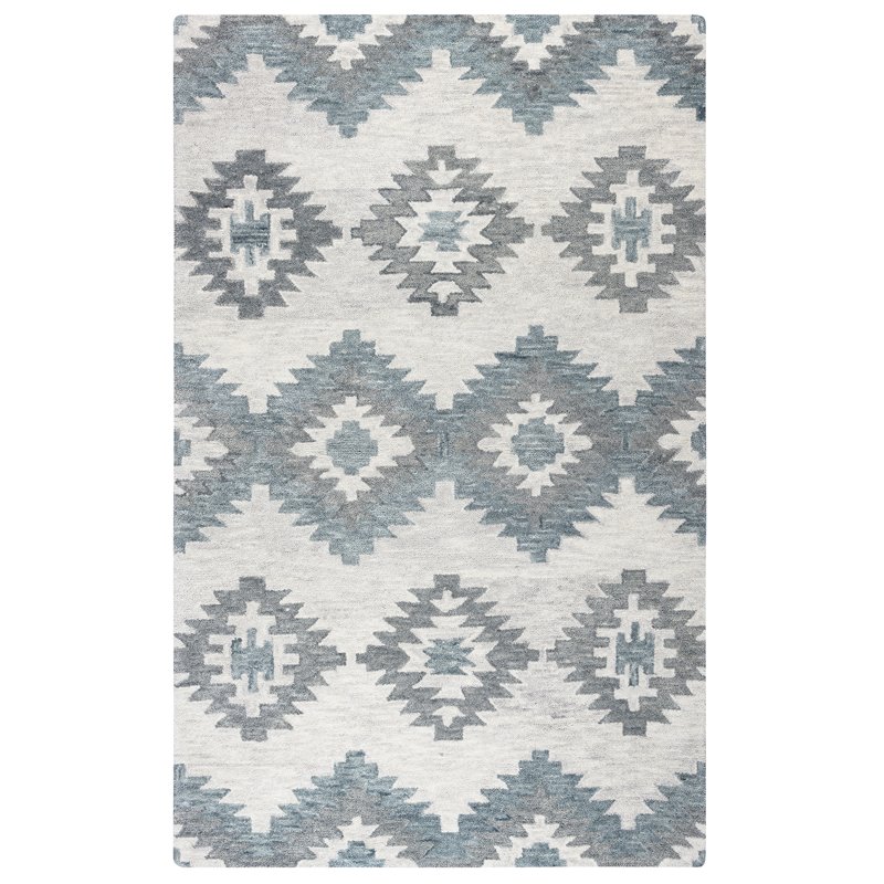Alora Decor Napoli 5' x 8' Southwestern Motifs Ivory/Ivory Hand-Tufted Area Rug