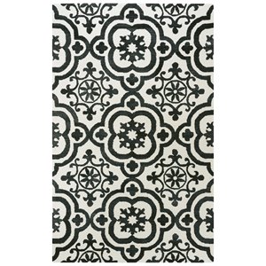 Alora Decor Neo 8'6&quotx11'6&quot Scroll Ivory/Black Hand-Tufted Area Rug