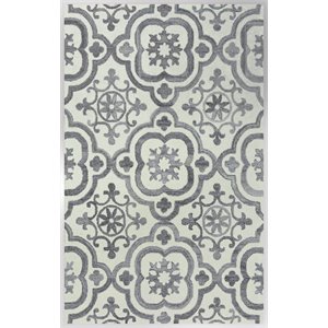 Alora Decor Neo 8'6&quotx11'6&quot Scroll Ivory/Gray Hand-Tufted Area Rug