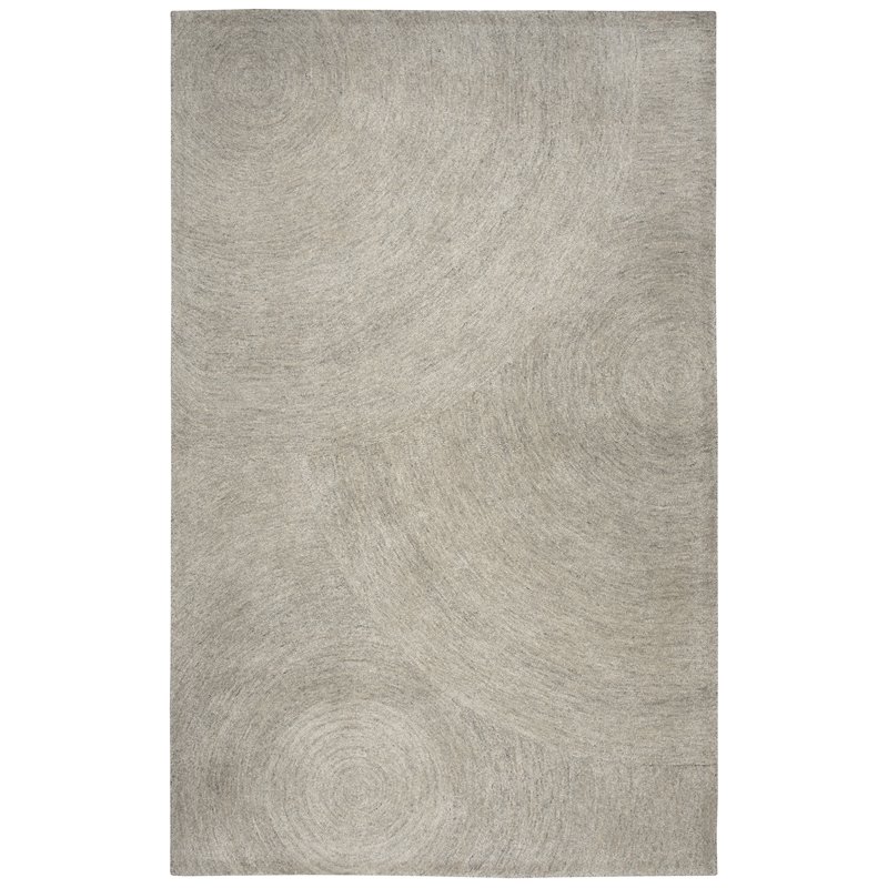Alora Decor London 3' x 5' Swirl Gray/Gray/Rust/Blue Hand-Tufted Area Rug