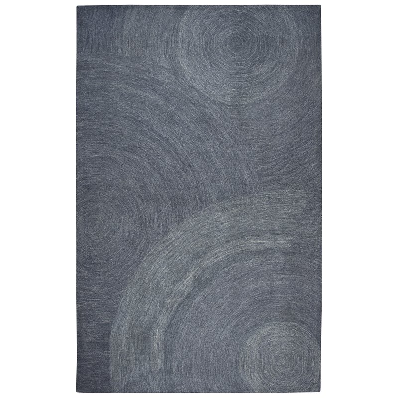 Alora Decor London 3' x 5' Swirl Gray/Gray/Rust/Blue Hand-Tufted Area Rug