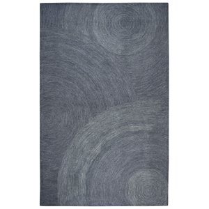 Alora Decor London 3' x 5' Swirl Gray/Gray/Rust/Blue Hand-Tufted Area Rug