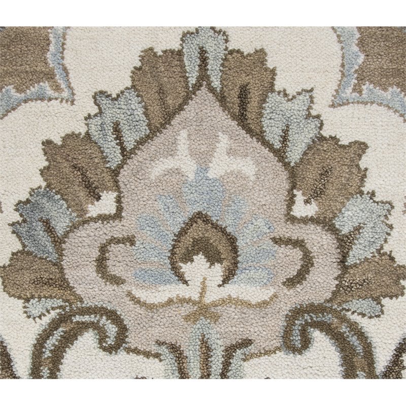 Alora Decor Napoli 8' Round Medallion Mocha/Ivory Hand-Tufted Area Rug