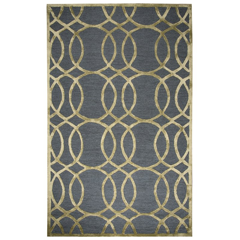 Alora Decor Madison 8' x 10' Geometric/Trellis Gray/Gold Hand-Tufted Area Rug