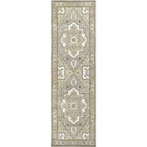 Alora Decor Makalu 2'6&quot x 8' Oriental Gray/Natural Hand-Tufted Area Rug