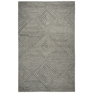 Alora Decor Makalu 3' x 5' Geometric/Solid Gray/Natural Hand-Tufted Area Rug