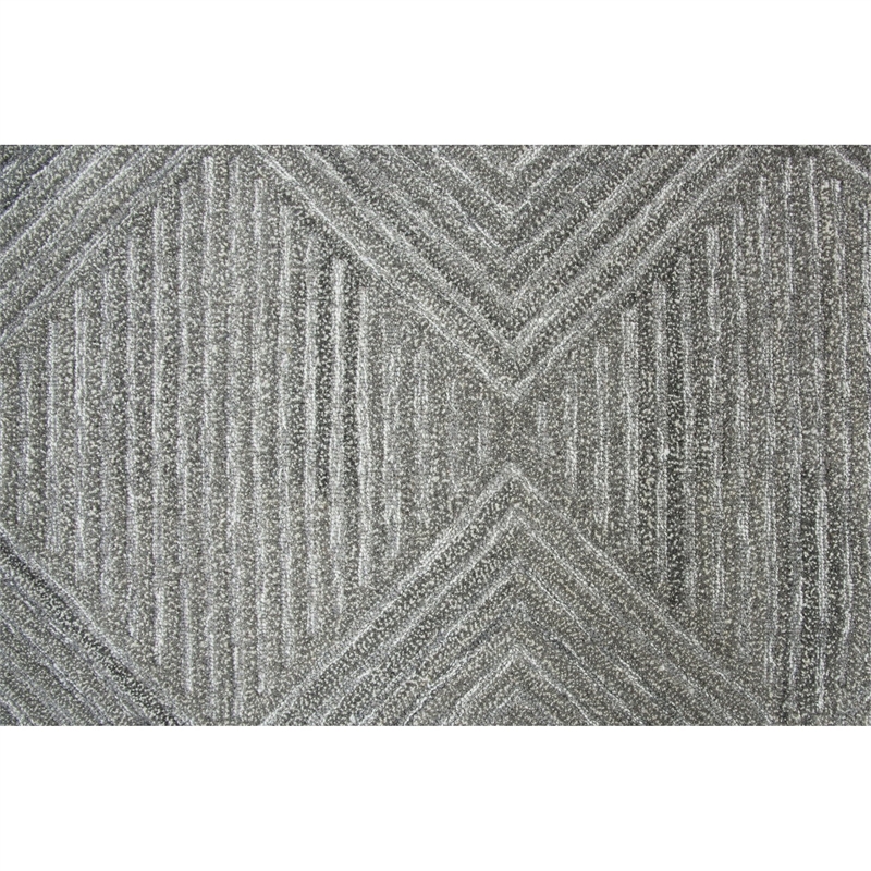 Alora Decor Makalu 3' x 5' Geometric/Solid Gray/Natural Hand-Tufted Area Rug