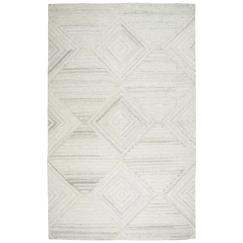 Alora Decor Makalu 3' x 5' Geometric/Solid Gray/Natural Hand-Tufted Area Rug