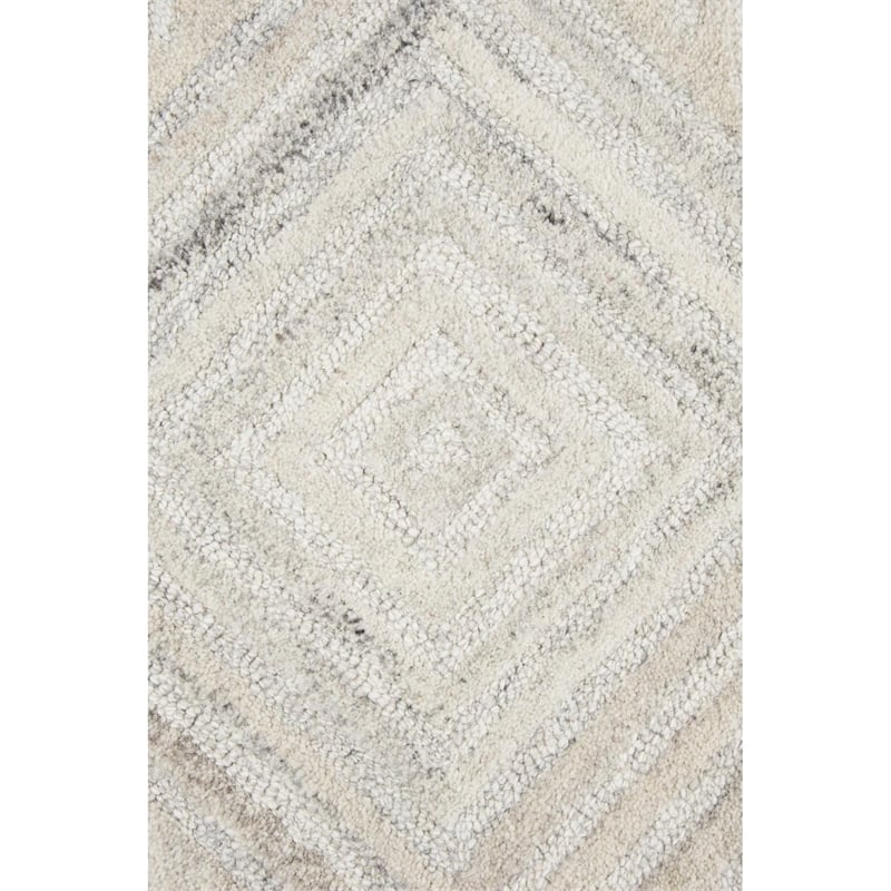 Alora Decor Makalu 3' x 5' Geometric/Solid Gray/Natural Hand-Tufted Area Rug