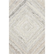 Alora Decor Makalu 3' x 5' Geometric/Solid Gray/Natural Hand-Tufted Area Rug