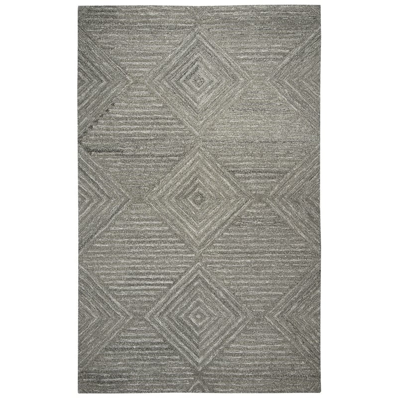 Alora Decor Makalu 5' x 8' Geometric/Solid Gray/Natural Hand-Tufted Area Rug