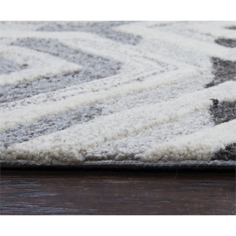 Alora Decor Makalu 8' x 10' Geometric Gray/Natural Hand-Tufted Area Rug