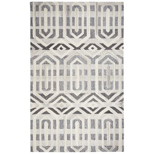 Alora Decor Makalu 8' x 10' Geometric Gray/Natural Hand-Tufted Area Rug