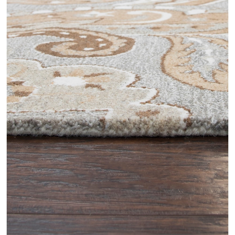 Alora Decor Makalu 8' x 10' Paisley Gray/Natural Hand-Tufted Area Rug