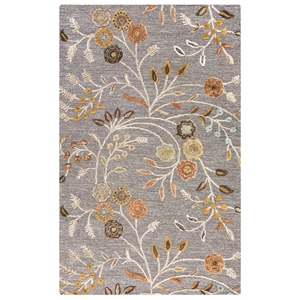 alora decor milan 5' x 8' floral grey/gray/rust/blue hand-tufted area rug
