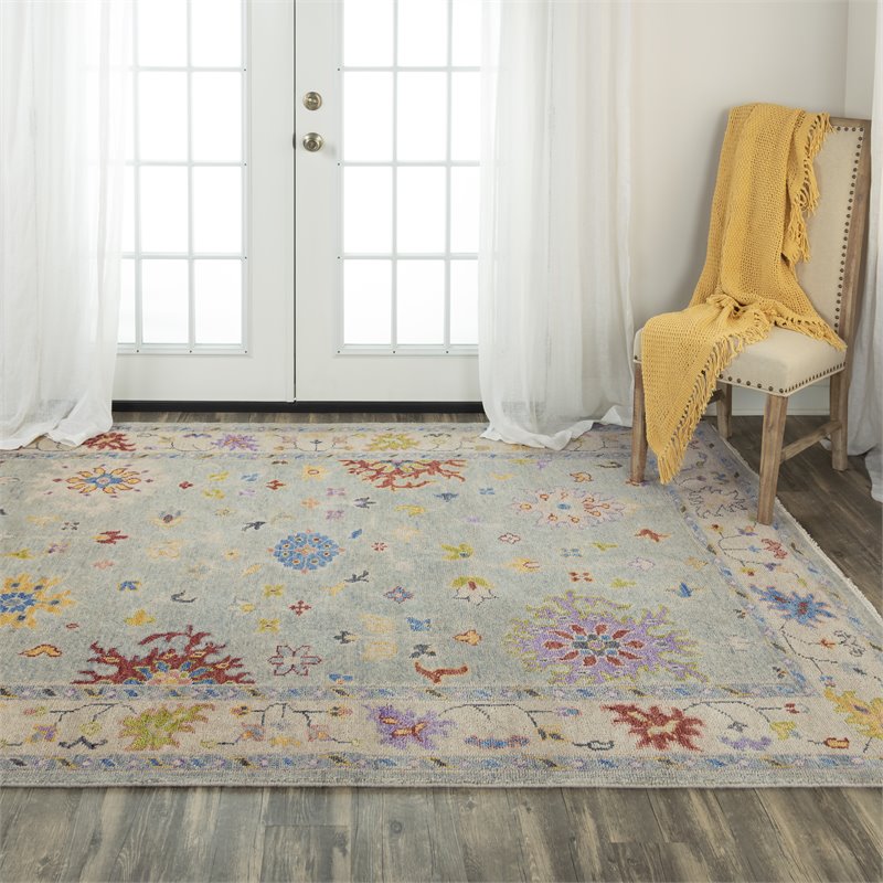 Alora Decor Muse 8' x 10' Gray/Beige/Blue/Purple/Red/Yellow Hand Knotted Rug