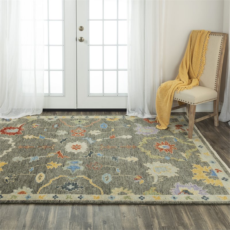 Alora Decor Muse 8' x 10' Gray/Brown/Red/Blue/Yellow Hand Knotted Area Rug