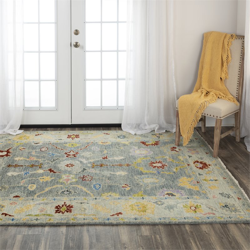 Alora Decor Muse 8' x 10' Gray/Beige/Gray/Yellow/Red Hand Knotted Area Rug