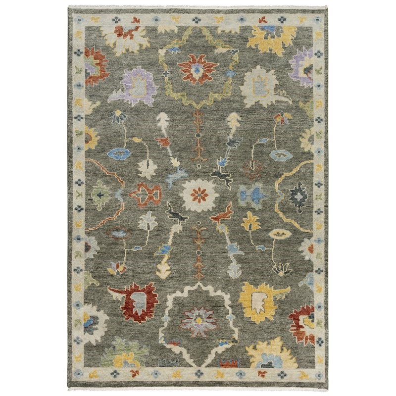 Alora Decor Muse 6' x 9' Gray/Brown/Red/Blue/Yellow Hand Knotted Area Rug