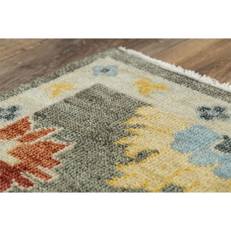 Alora Decor Muse 6' x 9' Gray/Brown/Red/Blue/Yellow Hand Knotted Area Rug