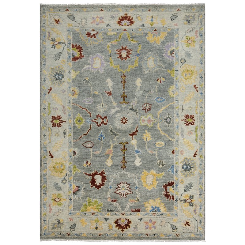 Alora Decor Muse 6' x 9' Gray/Beige/Gray/Yellow/Red Hand Knotted Area Rug