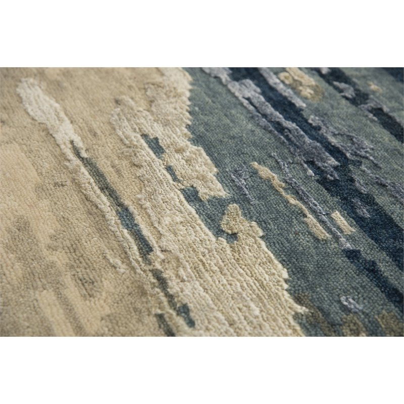 Alora Decor Noble 8' x 10' Abstract Beige/Gray/Gray/Rust/Blue Hand Knot Area Rug