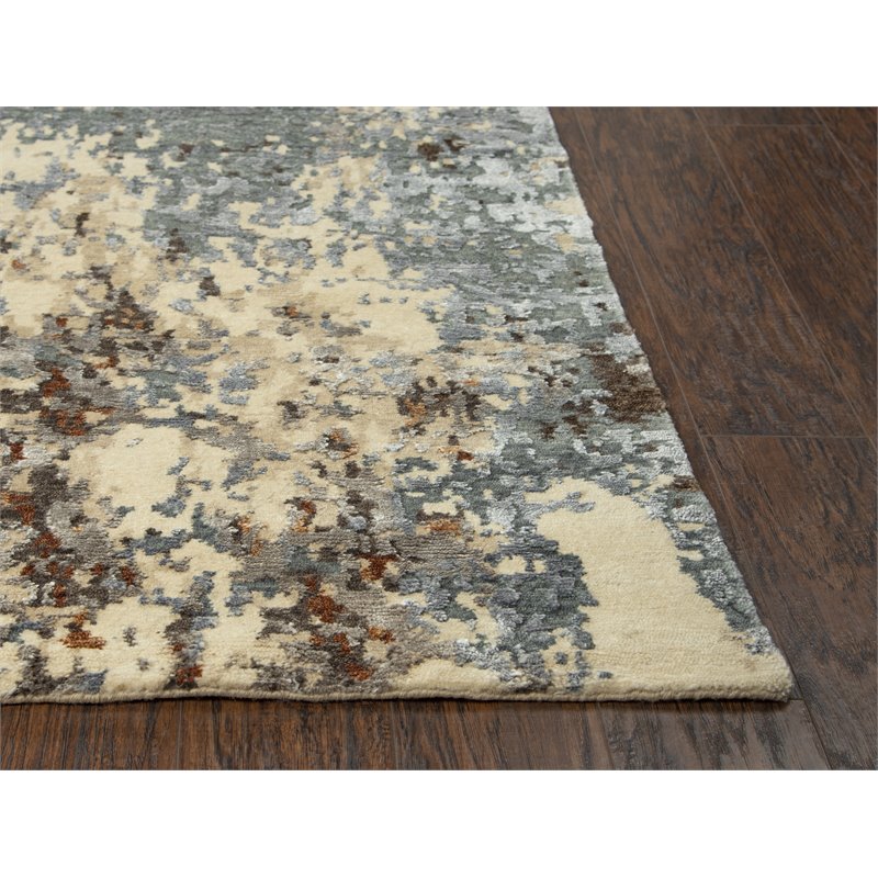 Alora Decor Noble 8' x 10' Abstract Beige/Gray/Gray/Rust/Blue Hand Knot Area Rug