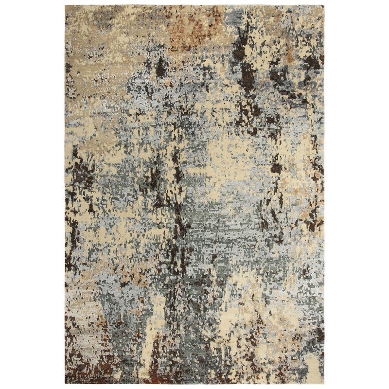 Alora Decor Noble 8' x 10' Abstract Beige/Gray/Gray/Rust/Blue Hand Knot Area Rug