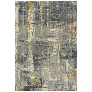 Alora Decor Noble 8' x 10' Abstract Gray/Beige/Gray/Rust/Blue Hand Knot Area Rug
