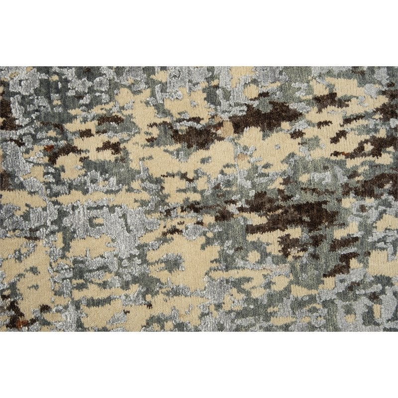 Alora Decor Noble 9' x 12' Abstract Beige/Gray/Gray/Rust/Blue Hand Knot Area Rug