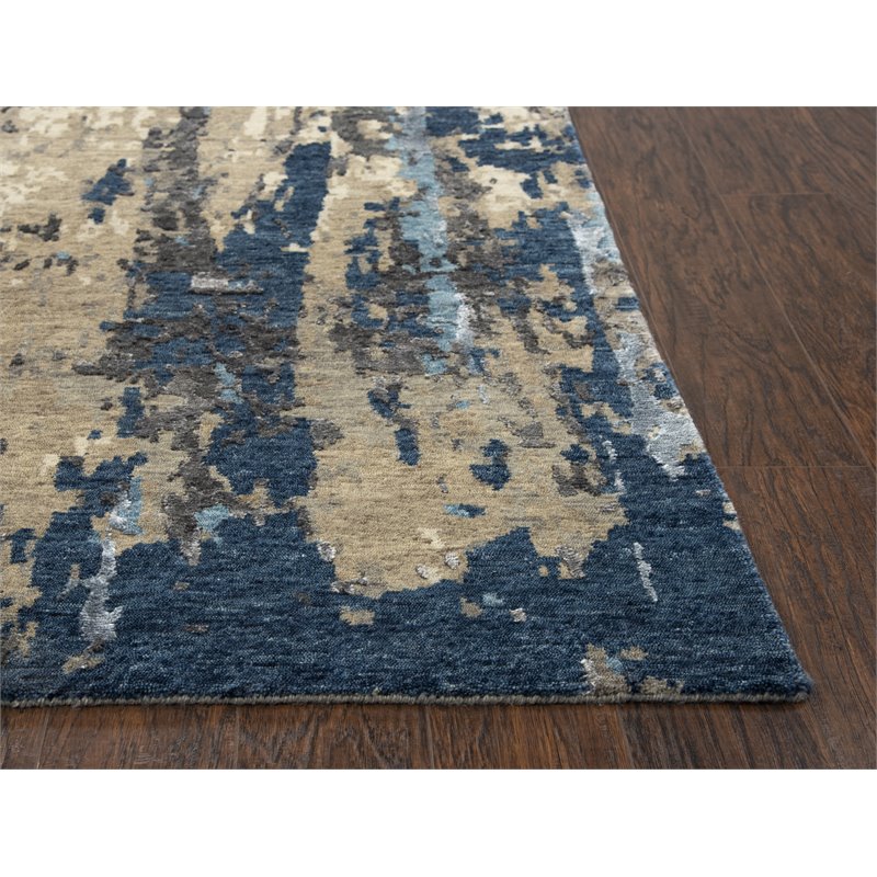 Alora Decor Noble 6' x 9' Abstract Beige/Gray/Gray/Rust/Blue Hand Knot Area Rug